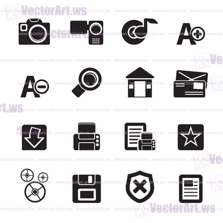 Silhouette Internet and Website icons  Vector Icon Set