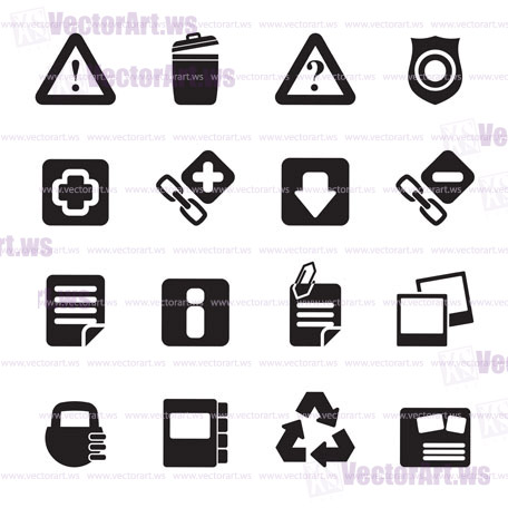 Silhouette Web site and computer Icons - vector icon set