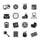 Silhouette Computer, mobile phone and Internet icons -  Vector Icon Set