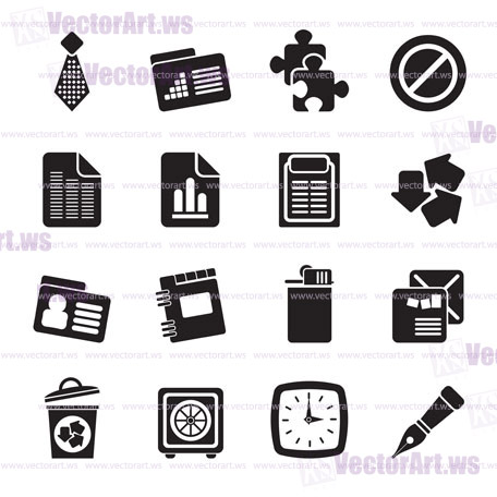 Silhouette Business and Office Icons - vectoSilhouette r icon set