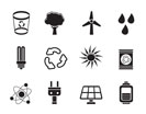 Silhouette Ecology, energy and nature icons - Vector Icon Set