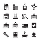 Silhouette Real  Estate and building icons - Vector Icon Set
