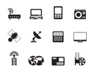 Silhouette Business, technology  communications icons - vector icon set