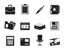Silhouette Business and office icons - vector icon set