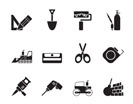 Silhouette building and construction icons - vector icon set 2