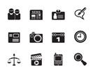Silhouette web site, computer and business icons - vector icon set