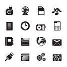 Silhouette Phone Performance, Business and Office Icons - Vector Icon Set