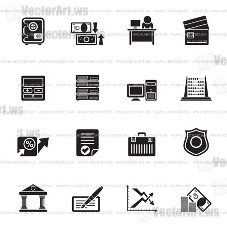 Silhouette Internet Community and Social Network Icons - vector icon set