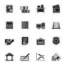 Silhouette Internet Community and Social Network Icons - vector icon set