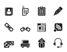 Silhouette internet and website icons - vector icon set