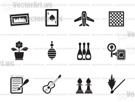 Silhouette Hobby, Leisure and Holiday objects - Vector Illustration