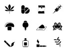 Silhouette Different kind of drug icons - vector icon set