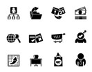 Silhouette Business,  Management and office icons - vector icon set