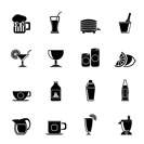 Silhouette beverages and drink icons - vector  icon set