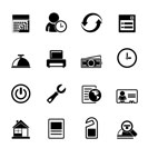 Silhouette reservation and hotel icons - vector icon set