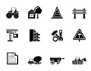 Silhouette Construction and building Icons - vector icon set