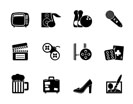Silhouette Leisure activity and objects icons - vector icon set