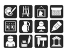 Silhouette Fine art objects icons - vector icon set