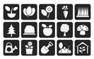 Silhouette Different Plants and gardening Icons - vector icon set