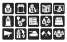 Silhouette Politics, election and political party icons - vector icon set
