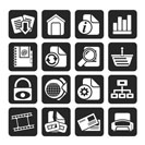 Silhouette Web Site and Internet icons - vector icon set