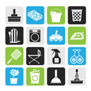 Silhouette Household objects and tools icons - vector icon set
