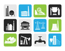 Silhouette Heavy industry icons - vector icon set