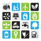 Silhouette Green, Environment and ecology Icons - vector icon set