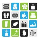 Silhouette Spa objects icons - vector icon set