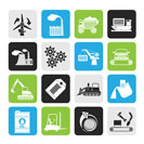 Silhouette different kind of business and industry icons - vector icon set