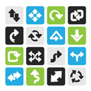 Silhouette different kind of arrows icons - vector icon set
