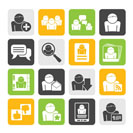 Silhouette Social Media and Network icons - vector icon set