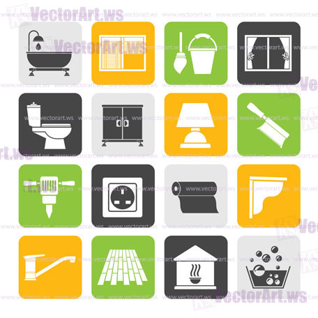 Silhouette Construction and building equipment Icons - vector icon set 2