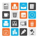 Silhouette Business and office icons - vector icon set