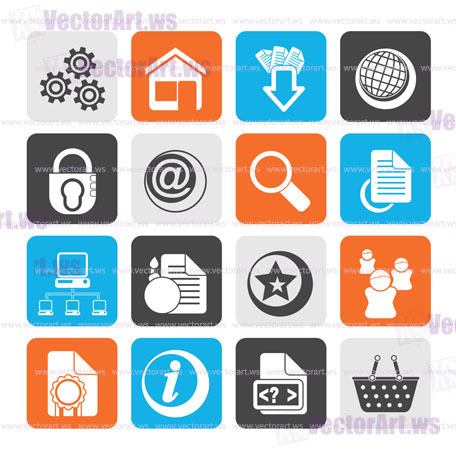 Silhouette Website and internet icons - vector icon set
