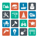 Silhouette Building and construction icons - vector icon set