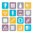 Silhouette Electrical devices and equipment icons - vector icon set