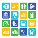 Silhouette Airport, travel and transportation icons -  vector icon set 2
