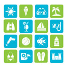 Silhouette Tropic, Beaches and summer icons - vector icon set