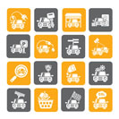Silhouette Car and road services icons - vector icon set