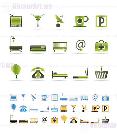 hotel icons free. Two Color Icons - Hotel and