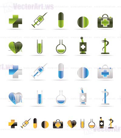 Medical Icon and signs - vector icon set