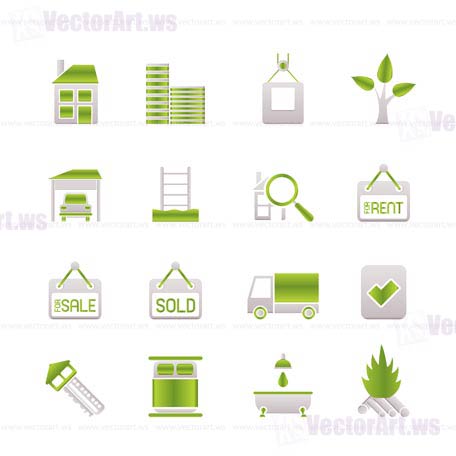 Real  Estate and building icons - Vector Icon Set