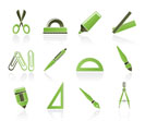 school and office tools icons- vector icon set