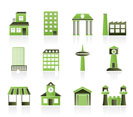 different kind of building and City icons - vector icon set
