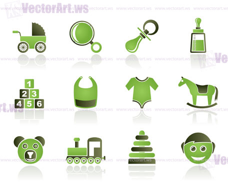 baby and children icons - vector icon set