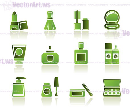 Cosmetic Industry and beauty icons - vector icon set
