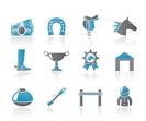 Horse Racing and gambling Icons - vector icon set