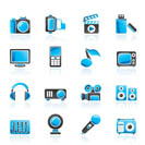 multimedia and technology icons - vector icon set