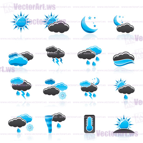 Weather and meteorology icons - vector icon set